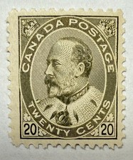 Canada #94 1904 20c olive green Edward VII perf 12 MH/VF, toned gum; $1,250 UCV picture