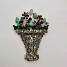 Antique Georgian Giardinetti Opals Jadeite Lapis Rhinestone Brooch picture
