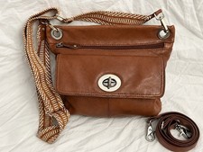 Baci Italy Vintage Genuine Leather Brown Crossbody Bag Woven Strap picture