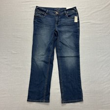Maurices NEW Straight Leg Denim Flex Mid-Rise Jeans Women's 12 X-Short Casual picture