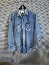 Vintage 1960s Wrangler Denim Button Up Shirt Men's Large picture