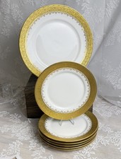 Antique Coronet Limoges Gold Encrusted Plates Set of 7 6.5” & 9 picture