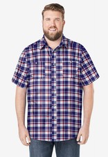 KingSize Short-Sleeve Plaid Sport Shirt picture