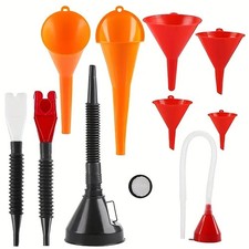 11pcs Fuel Funnels Set Plastic Long Neck Oil Funnel with Detachable Spout Filter picture