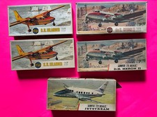 LOT OF 5 AIRPLANE MODEL KITS-AIRFIX 1/72 SCALE -HERON II-ISLANDER HP JETSTREAM  picture