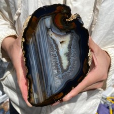 4.9lb Natural colorful Brazilian striped agate crystal Rough polished specimen picture