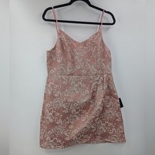 NWT LULU'S Dress Womens Small Sm Pink Start This Party Spaghetti Strap Jacquard picture