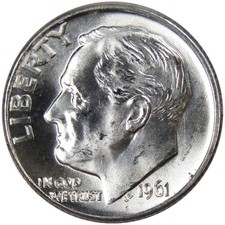 1961 D Roosevelt Silver Dime Uncirculated Mint State 10c Coin picture