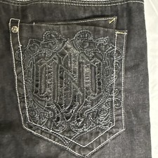 RARE Y2K Southpole Premium Embroidered Jeans Mens 38 Black Baggy Skater Y2k NWOT picture