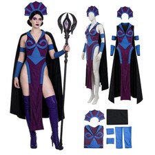 Skeleton King Evil-Lyn Witch Cosplay Skirt Cape Crown Halloween Party Carnival picture