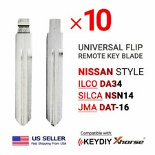 10x New Uncut Universal Flip Remote Key Blade DA34 NSN14 DAT-16 picture