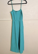 Hudson Gray Green Sleeveless Pleated Sweater Midi Dress Medium NWT picture