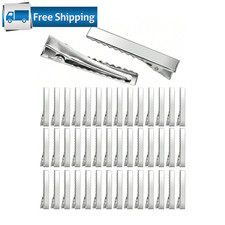 50/100pc Silver Alligator Hair Clips Prong Clips with Teeth for Korker Bow Craft picture