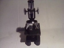 Vintage King Metal Student Microscope 150X 450X 750X 3 Objective Lens Japan picture