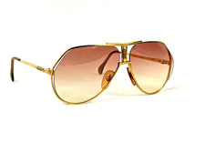 RARE 80s Alpina CM4 Quattro Gold Metal Frame Aviator Sunglasses West Germany picture