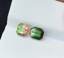 2.10 Ct Natural Bi Color Transparent Tourmaline Ring Size Gemstones Pair picture