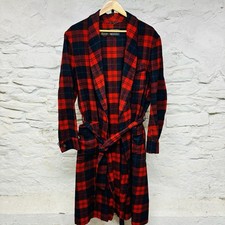 Vintage 50s? 60s? Pendleton Robe Large Red Plaid 100% Virgin Wool Belted Pockets picture