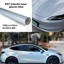 5FTx50FT PET Glacier Blue Iridescent Vinyl Wrap US Stock Gloss Car Wrap picture