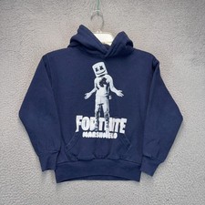 Fornite x Marshmello Hoodie Boys Small Blue Graphic Print Pocket Long Sleeve picture