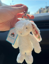 Cute White Cream Bunny Blossom Berry Keychain Charm Jellycat Kawaii Gift NWT picture