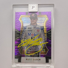 Panini 2017 Select Grandstand Kurt Busch NASCAR 18 Purple Pulsar Prizm Autograph picture