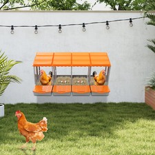 Orange 4-Compartment Chicken Nesting Box - Durable & Easy to Clean picture