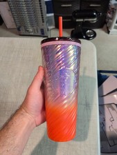 Starbucks Winter 2025 Sunrise Red Orange Pearl Ombre Swirl Venti Tumbler 24oz picture