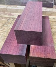 THREE EXOTIC KILN DRIED PURPLEHEART S4S LUMBER BLANK WOOD TURNING ~12
