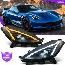 1Set LED Headlight For Chevrolet Corvette C7/Z06 2014-2019 Head Front Lamps DRL picture