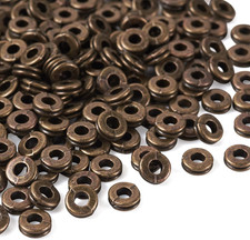200Pcs Antique Bronze Flat Round Spacer Beads for Jewelry Making 6mm picture