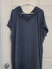 LIVI for Lane Bryant Hooded Pullover Dress Size 22/24 Blue picture