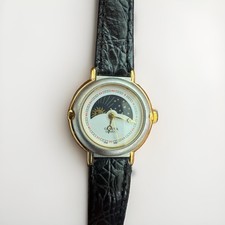 Geneva Quartz Water Resistant Wristwatch Moon phase Calendar Watch picture