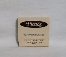 Vintage Pietro's Restaurant Matchbook New York City Advertising Matches Full picture
