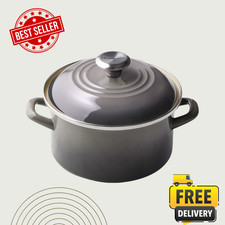 [FASH SALE] Le Creuset 4-Qt Enameled Steel Stockpot Oyster NEW picture