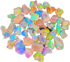 Ethiopian Opal Rough 100 Carats Uncut Natural Loose Gemstones 10-15mm Mixed picture
