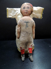 Rare Early to mid 19th Century Folk Art Rag Handmade 7.5