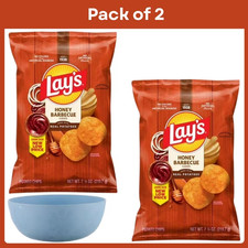 Lay's Potato Chips HONEY BARBECUE Snacks BBQ Crunchy Pack of 2 picture