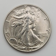 1942 P Walking Liberty Half Dollar 50c Vintage US Coin 90% Silver Walker WL42aHw picture