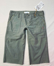 Vintage Roxy Womens 7 Gray Crop Capri Pants Y2K Surf Skater 100% Cotton picture