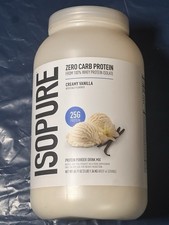 Isopure Zero Carb Whey Isolate Protein Powder, Creamy Vanilla 3 LB 12/27 picture