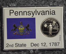 1999-S Clad Proof Pennsylvania Statehood Quarter 25C w/ 2x3 Snaplock Case picture