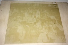 Antique Victorian American Fashion Large Group of Girls, Outdoor Cabinet Photo picture