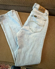 Lee Women’s Size 29 Light Wash Straight Leg Denim Jeans Cotton 5-Pocket Logo picture