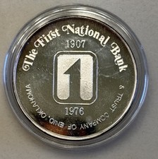 First National Bank Enid Oklahoma Bicentennial 1 Oz  .999 Silver Proof Round picture