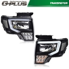 Fit For 2009-2014 Ford F-150 Headlights Black/Clear LED DRL Head Lamps picture