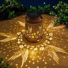Solar Lantern Hanging Light LED Hummingbird Outdoor Garden Lamp Waterproof Decor picture