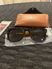 Ray-Ban Men's Square Sunglasses Tortoise Shell Brown Frame Gray Tinted Lens picture