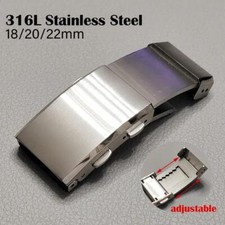 18/20/22mm 316L Stainless Steel Watch Clasp Adjustable Folding Buckle Metal picture