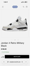 Jordan Air Jordan 4 Retro Military Black 2022 Mid Top Lace-Up Sneaker picture