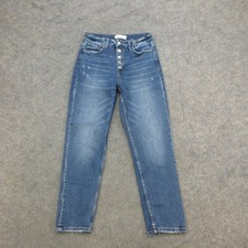 VERVET BLUE Women's Jeans Blue Wash Size 27 High Rise Button Fly Distressed picture